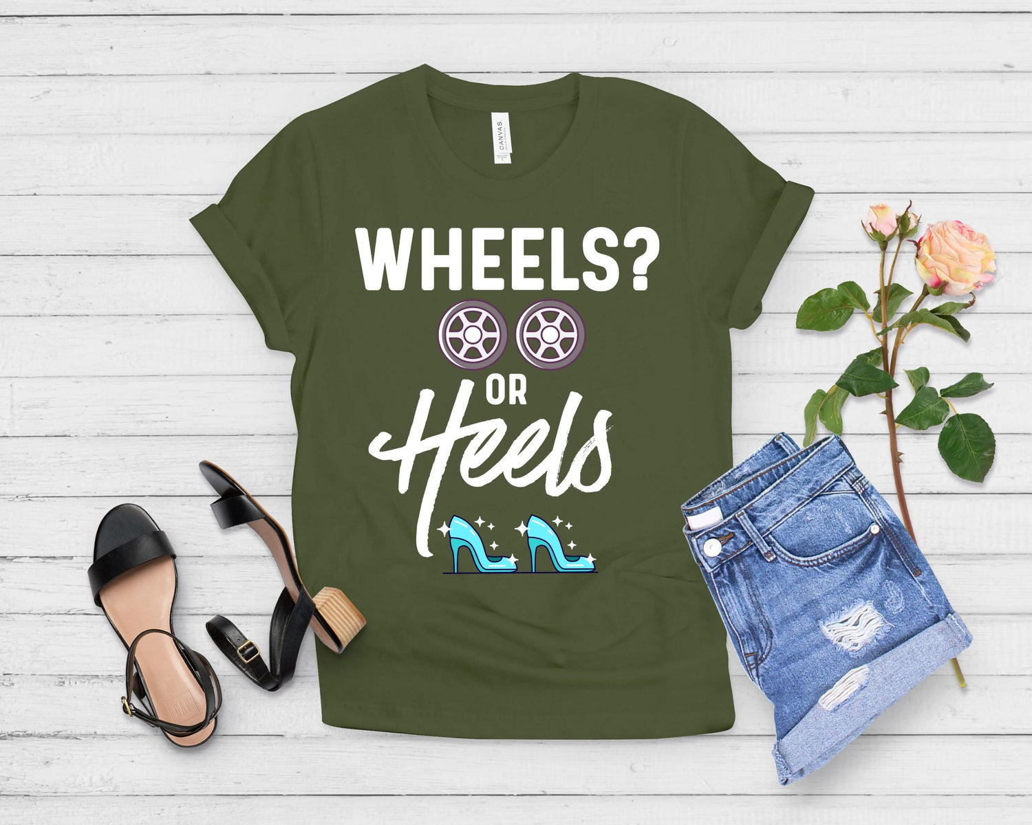 Wheels or Heels Gender Reveal Shirt - Teegarb
