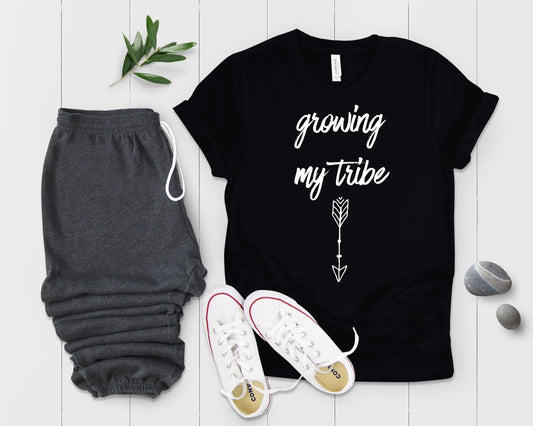 Growing My Tribe Future Mom Baby Bump Shirt - Teegarb