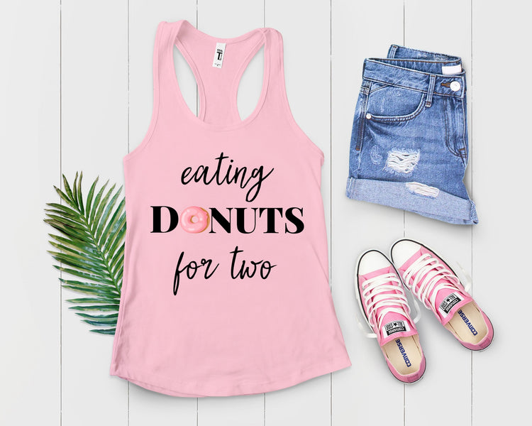 Eating Donuts For Two Maternity T Shirt Tank Top - Teegarb