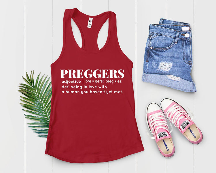 Preggers Definition Baby Announcement Maternity Tank Top - Teegarb