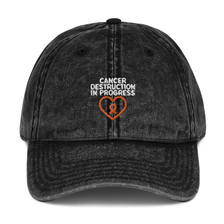 Vintage Cotton Twill Cap Cancer Awareness Leukemia Sickness Cognizance Pun Support Motivational Inspirational