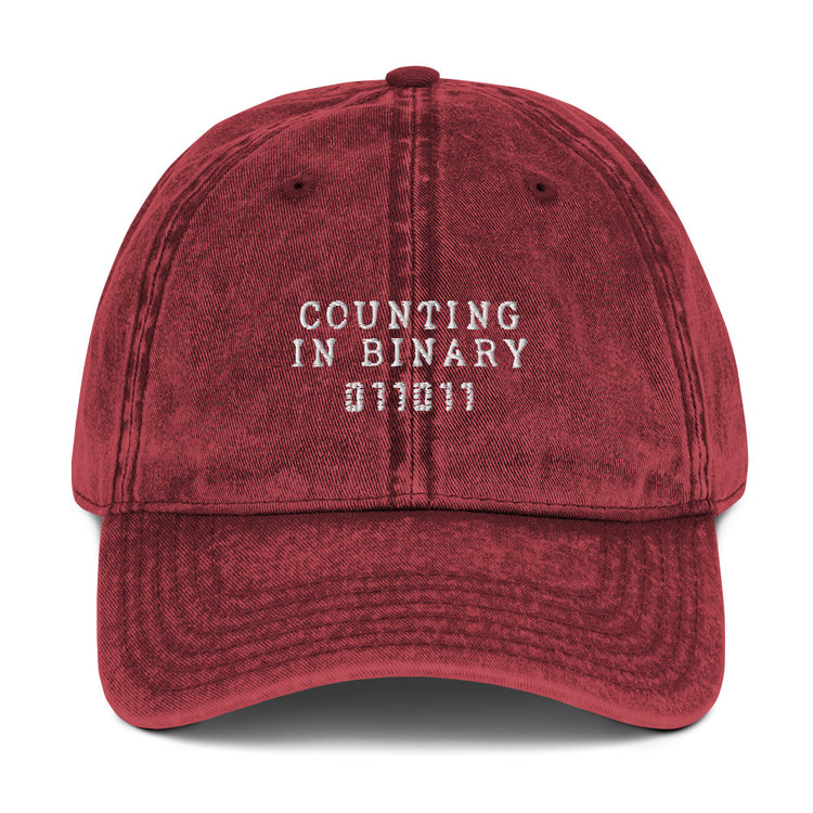 Vintage Cotton Twill Cap  Hilarious Hexadecimal Polynomial Decimal Calculations Lover Humorous Byte Star Integers Integrals Enthusiast