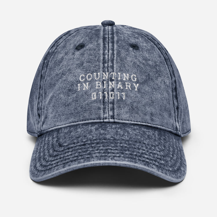 Vintage Cotton Twill Cap  Hilarious Hexadecimal Polynomial Decimal Calculations Lover Humorous Byte Star Integers Integrals Enthusiast