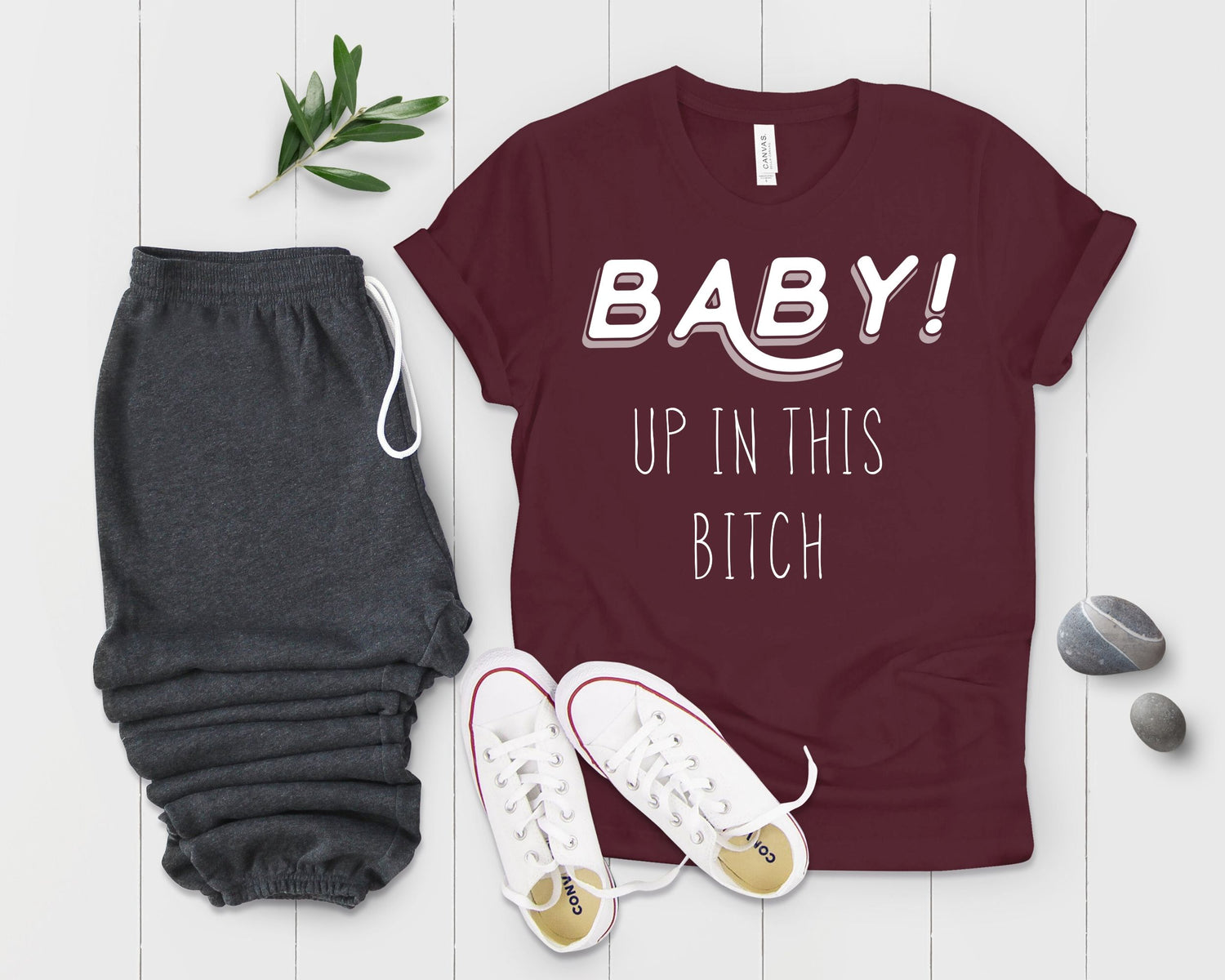 Baby Up In This Bitch Future Mom Baby Bump Shirt - Teegarb