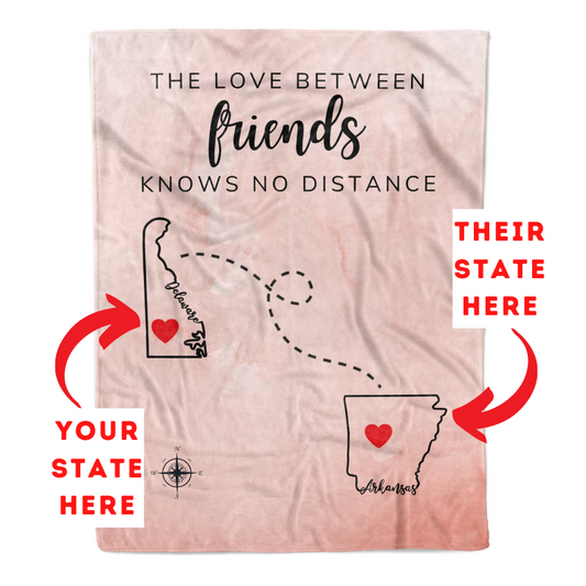 Personalized Long Distance State Friendship Blanket